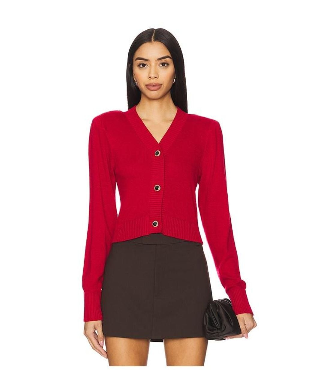 MAJORELLE Red Elodie Cardigan