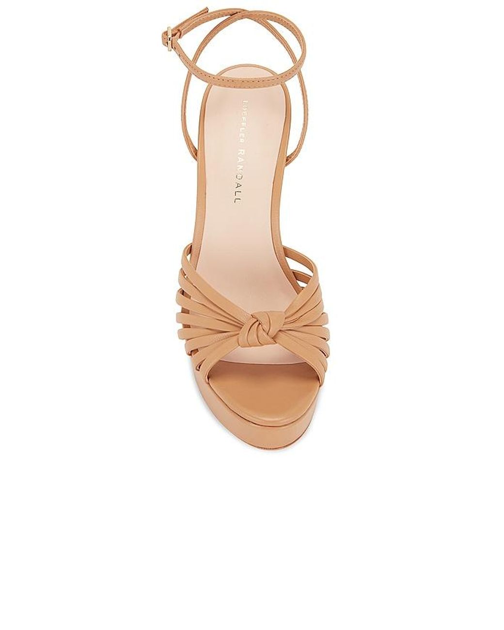 Loeffler Randall Natural Rivka Leather Knot Platform Sandal