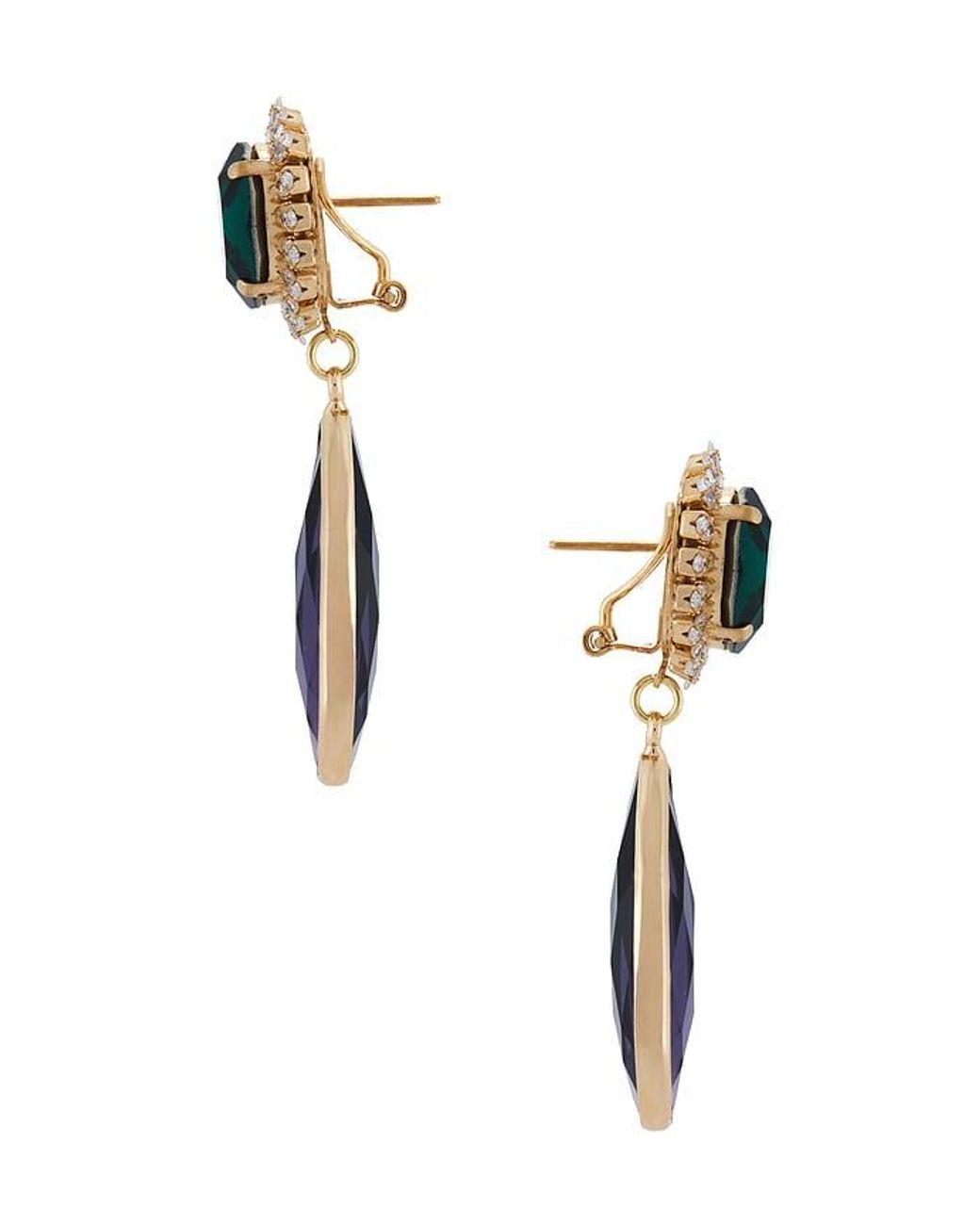 Anton Heunis Blue Stud With Clip Oval & Tear Pendant