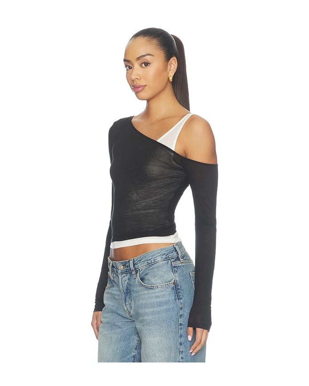 Lovers + Friends Black X Hannah Lizzy Benny Top