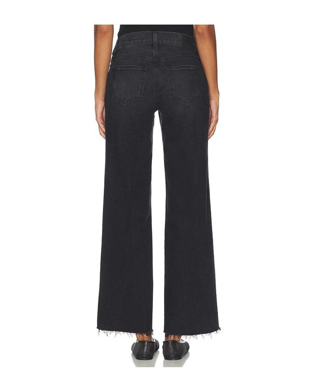 PAIGE Black Anessa Maternity Wide Leg Jeans