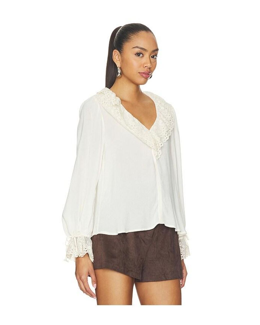 Astr White Christy Top