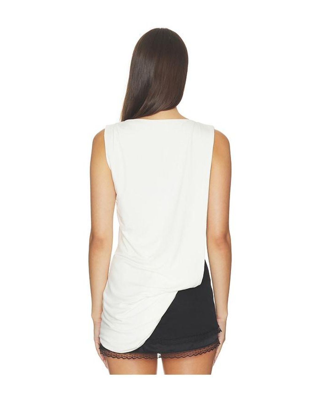 superdown White Caprice Asymmetrical Top
