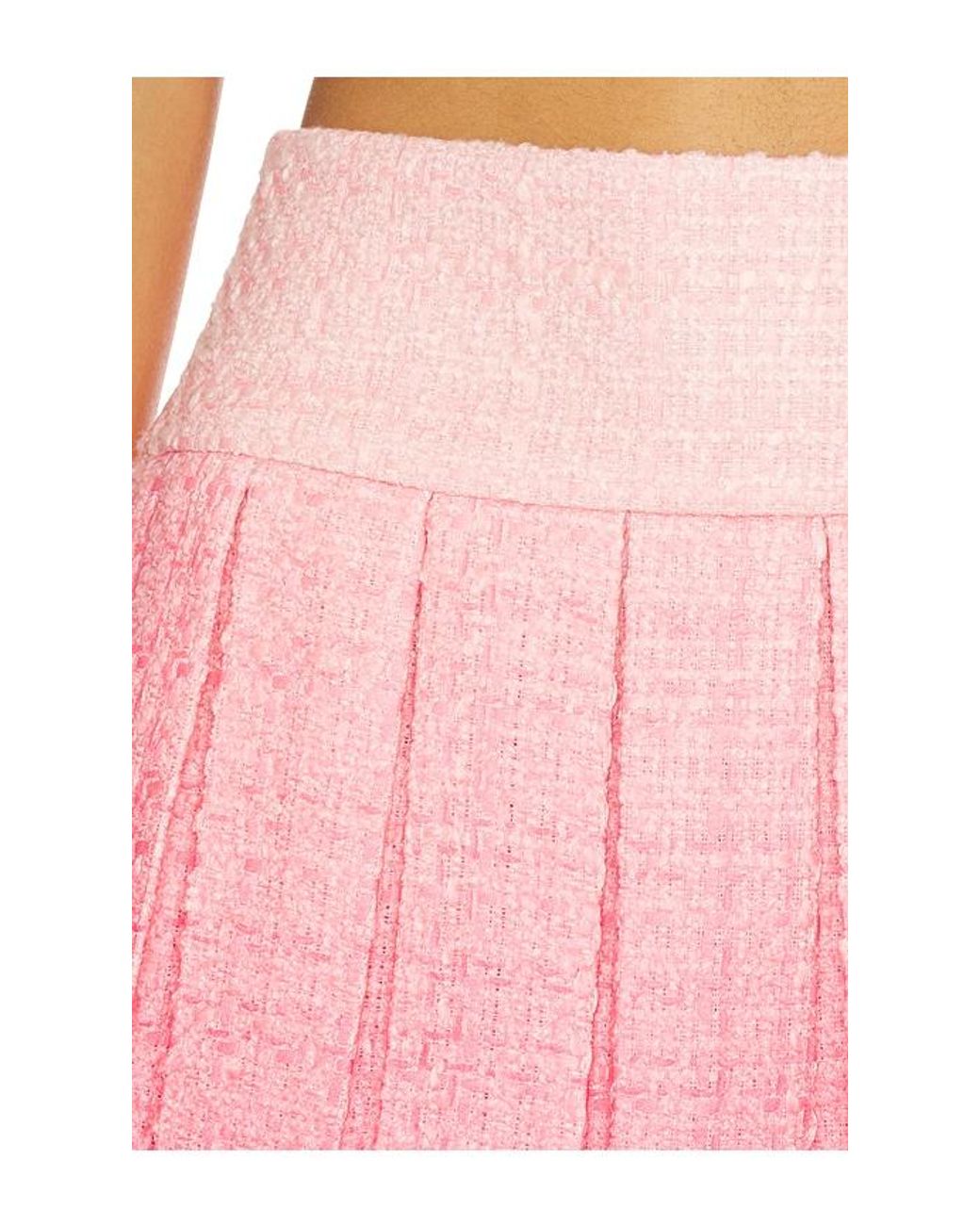 Alice + Olivia Pink Emilie Frayed Box Mini Skirt