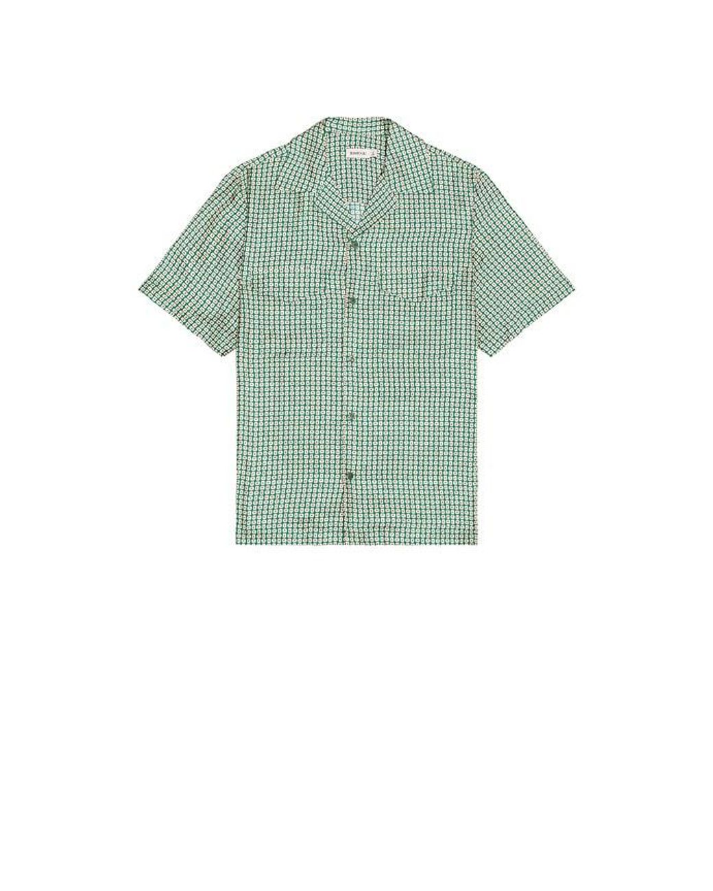 Jonathan Simkhai Green Clarke Printed Silk Shirt for men