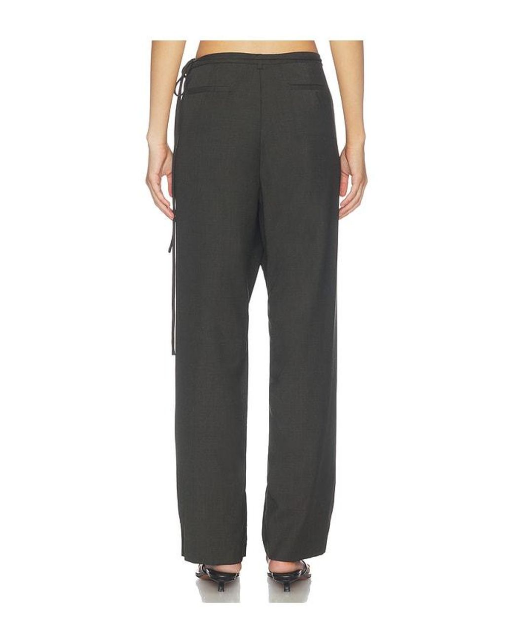 St. Agni Black Wrap Rouleau Pants