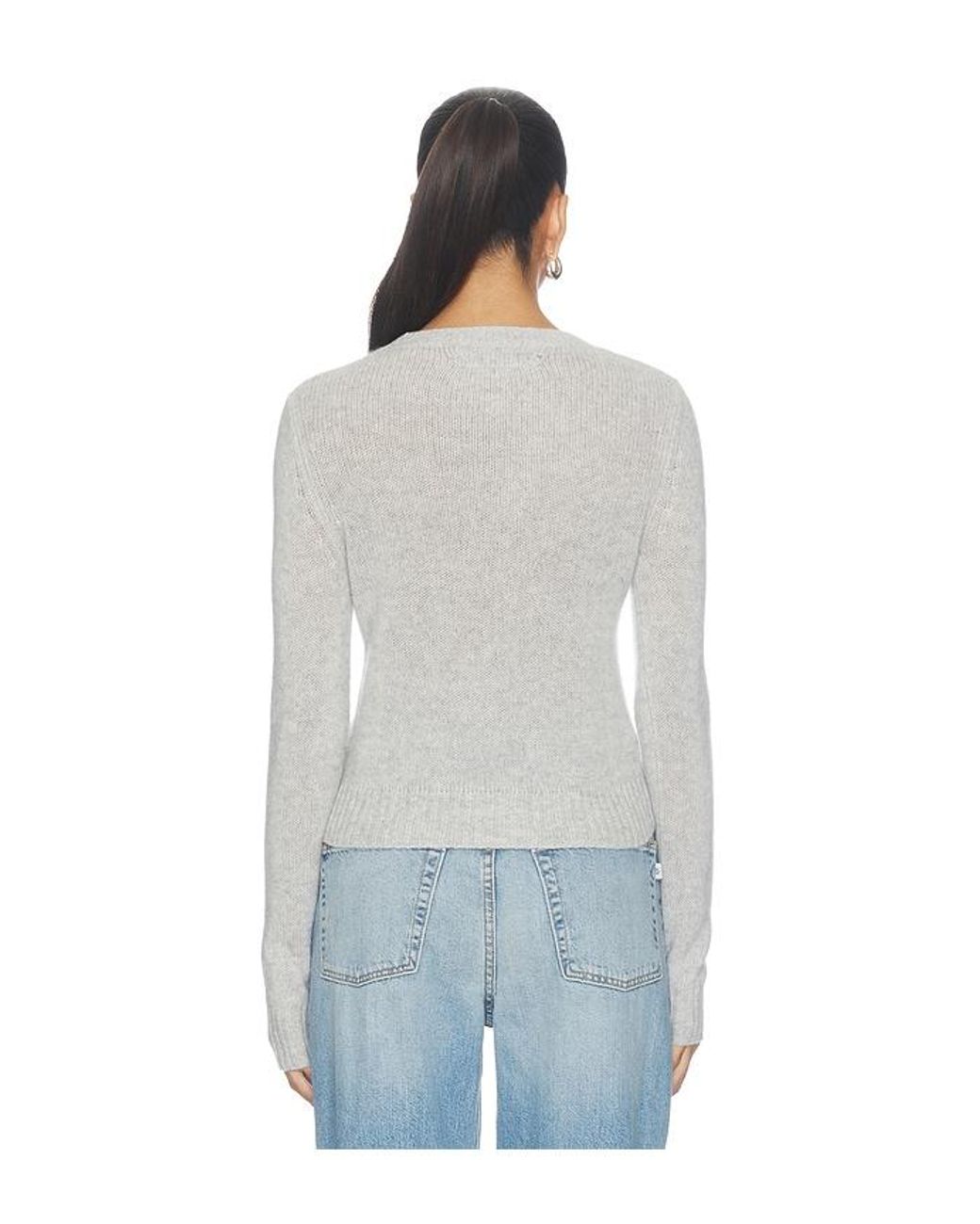 Enza Costa White Cashmere Shrunken Crew