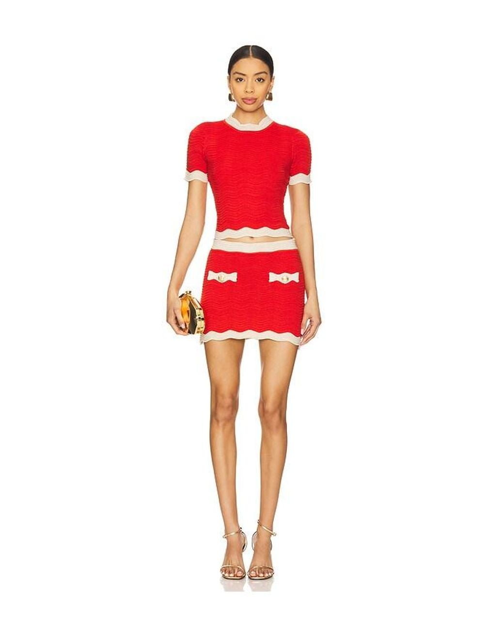 retroféte Red Mikayla Knit Skirt