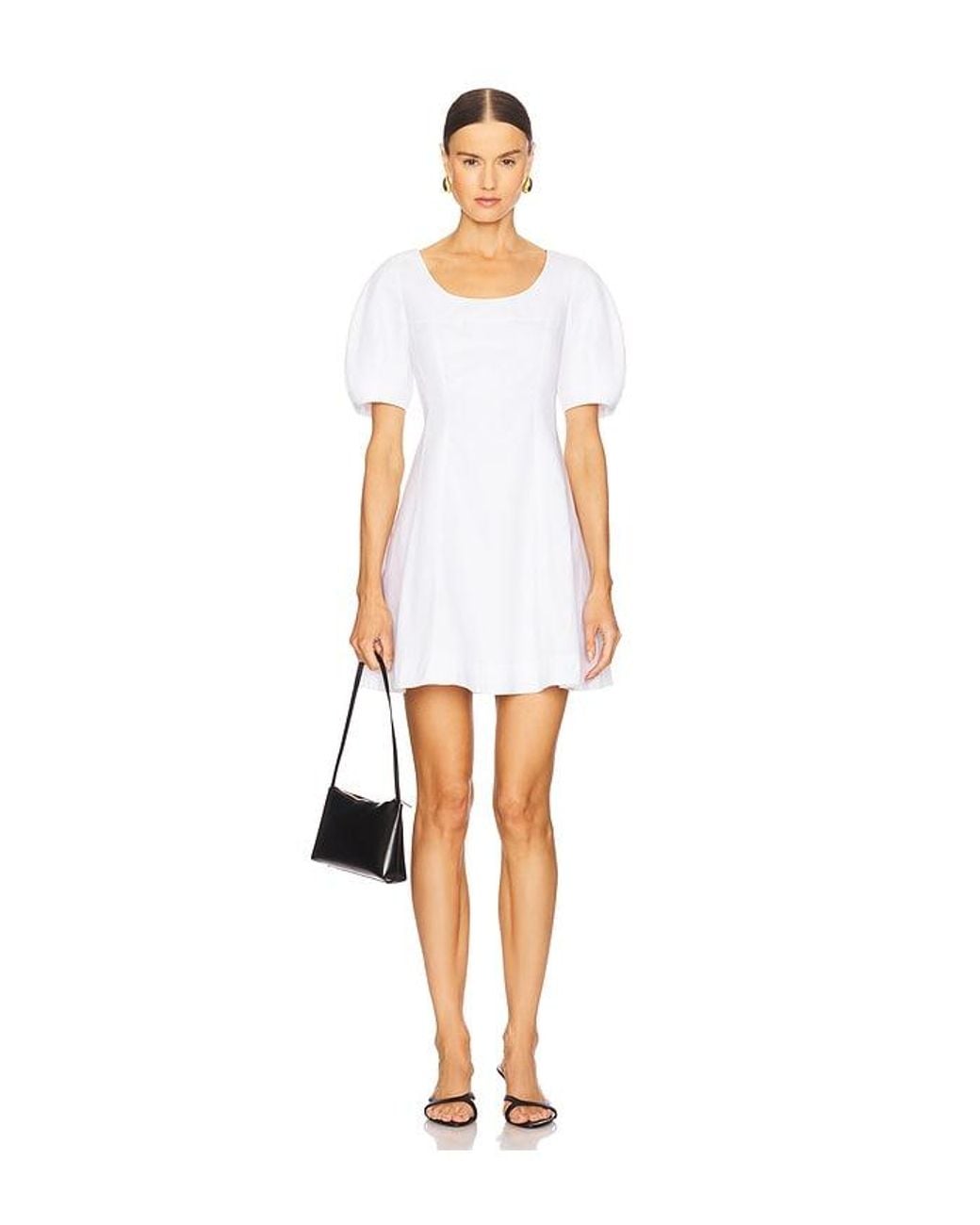 Theory White Puff Sleeve Dress