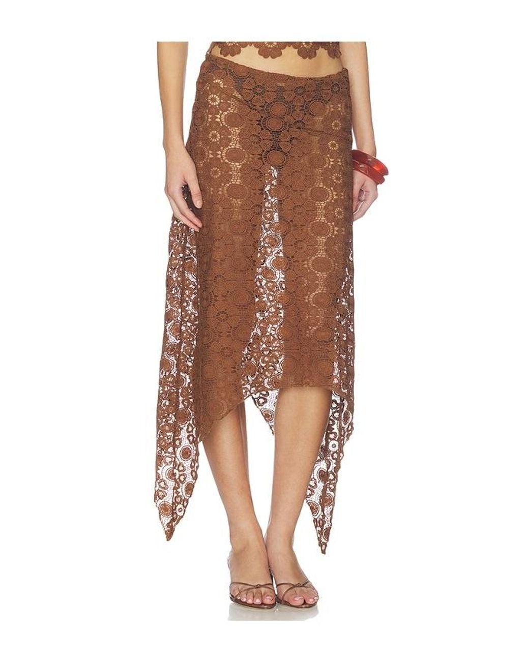 Lioness Brown Trophy Midi Skirt