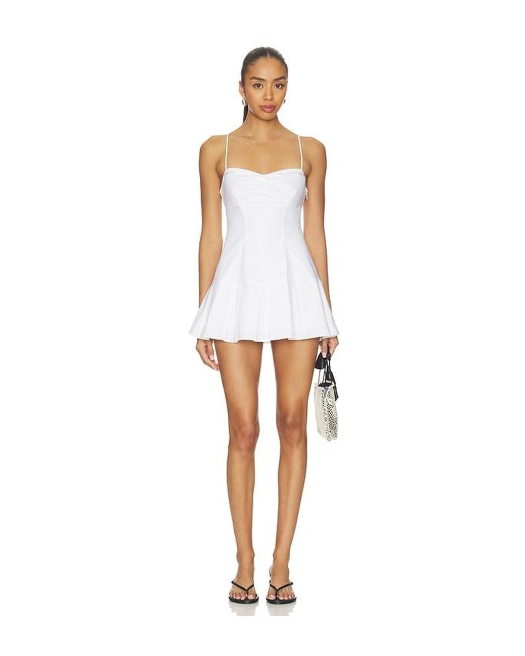 GUIZIO White Sweetheart Mini Dress