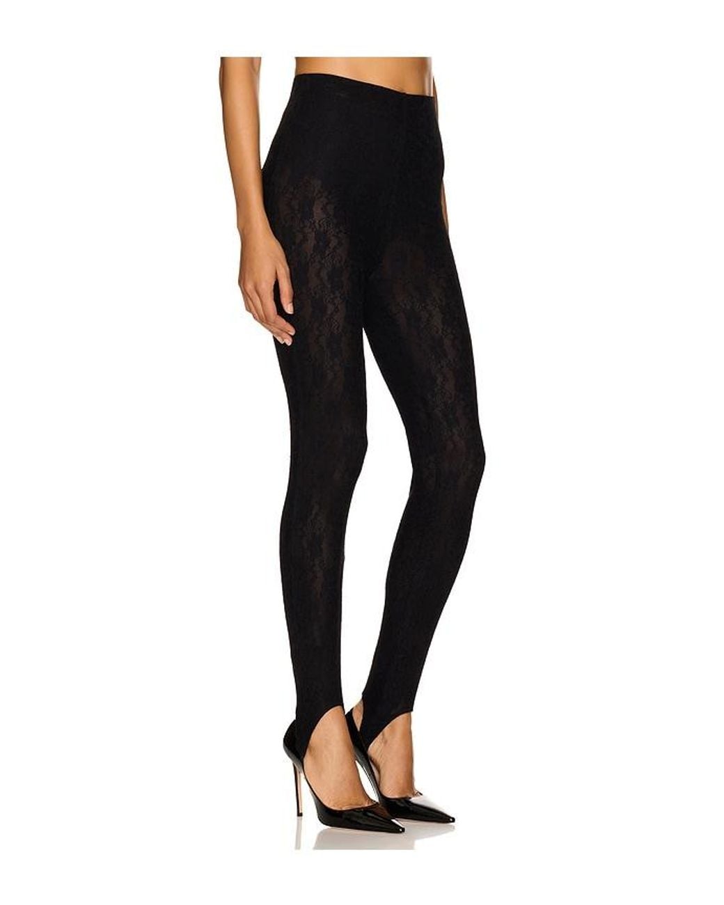 Lovers + Friends Black Gwen Lace Stirrup Pant