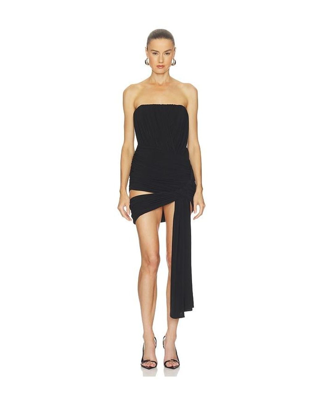 HAELO Black Corseted Drape Dress