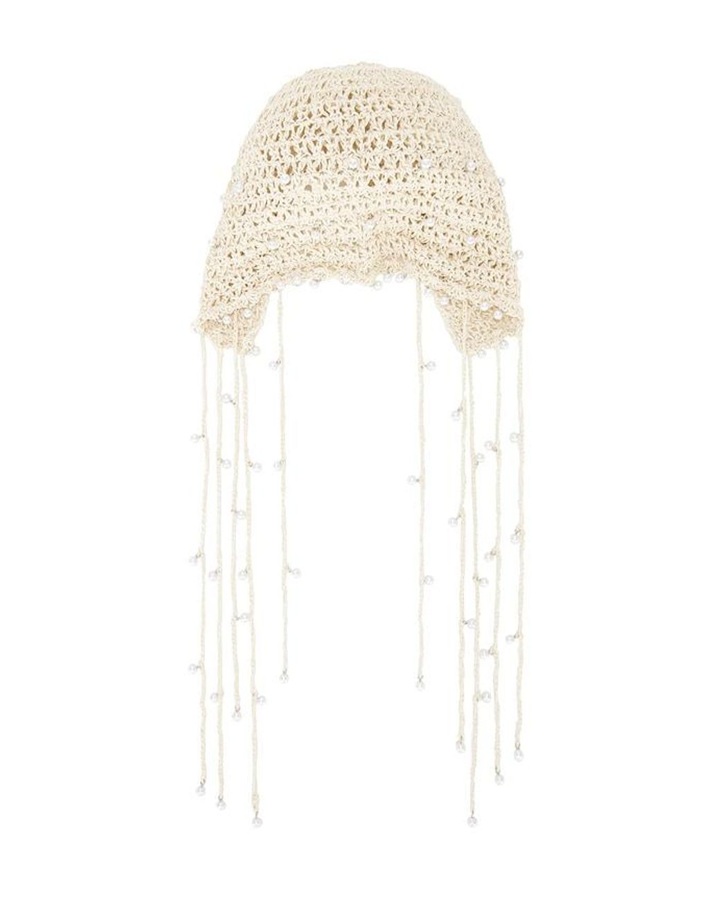 Lovers + Friends White Mira Crochet Hat