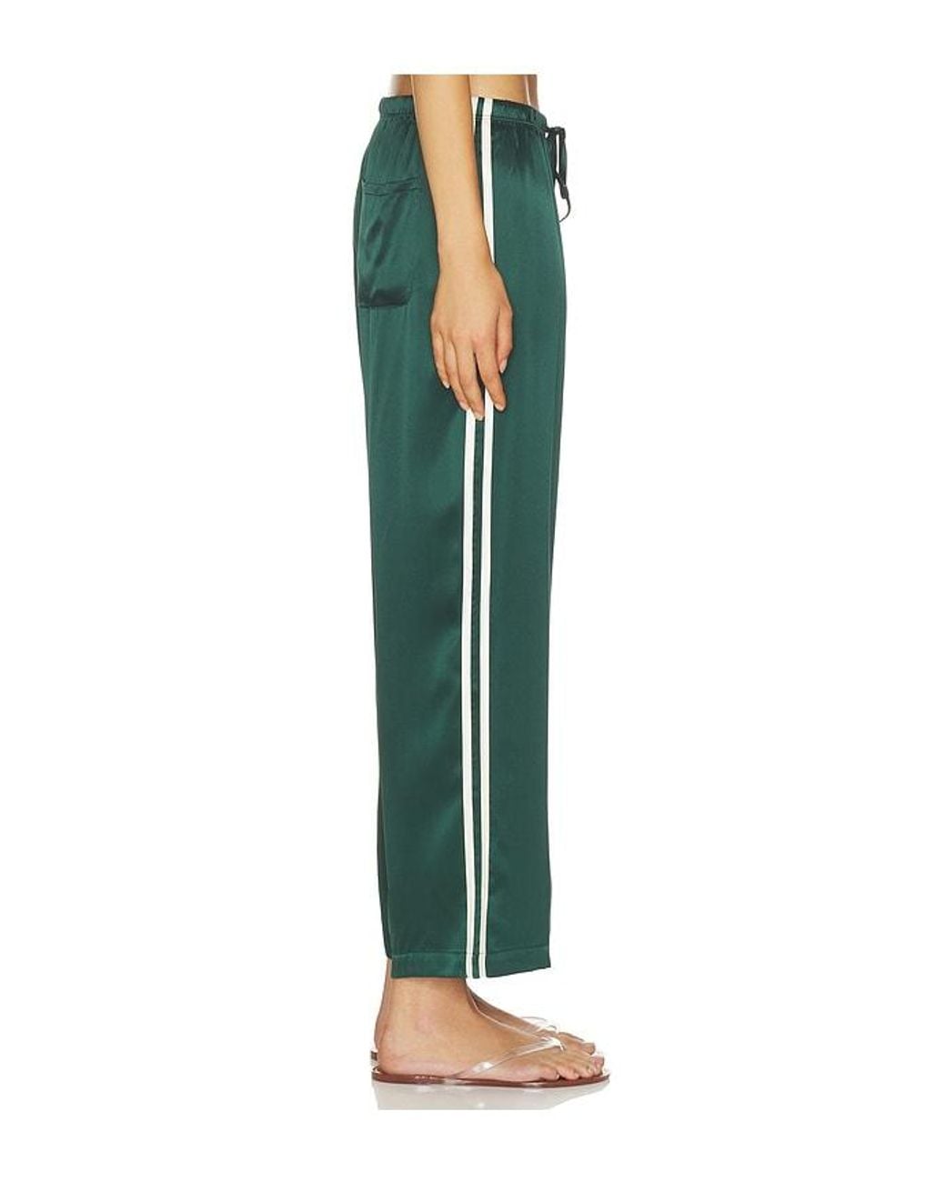 DONNI. Green The Silk Stripe Crop Pant