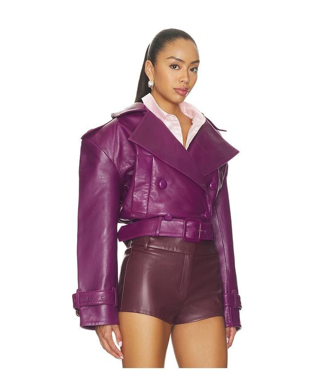 retroféte Purple Malene Leather Jacket