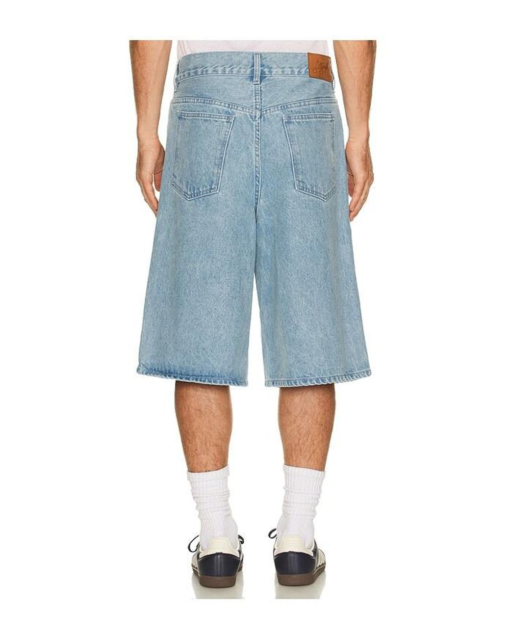 Siegelman Stable Blue X Ford Patched Denim Jorts for men