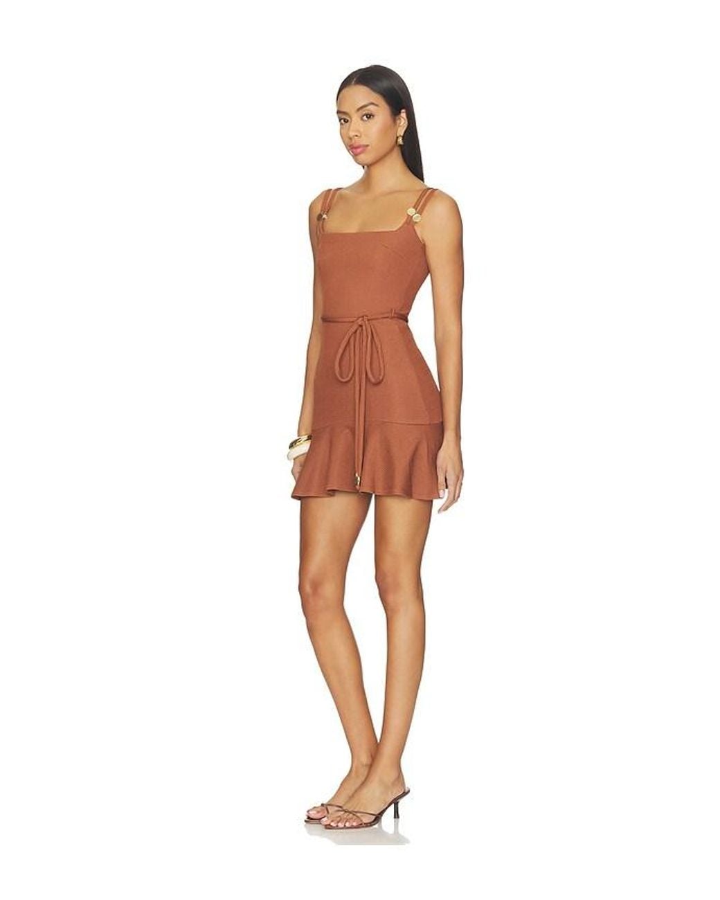 PATBO Brown Cora Knit Mini Dress