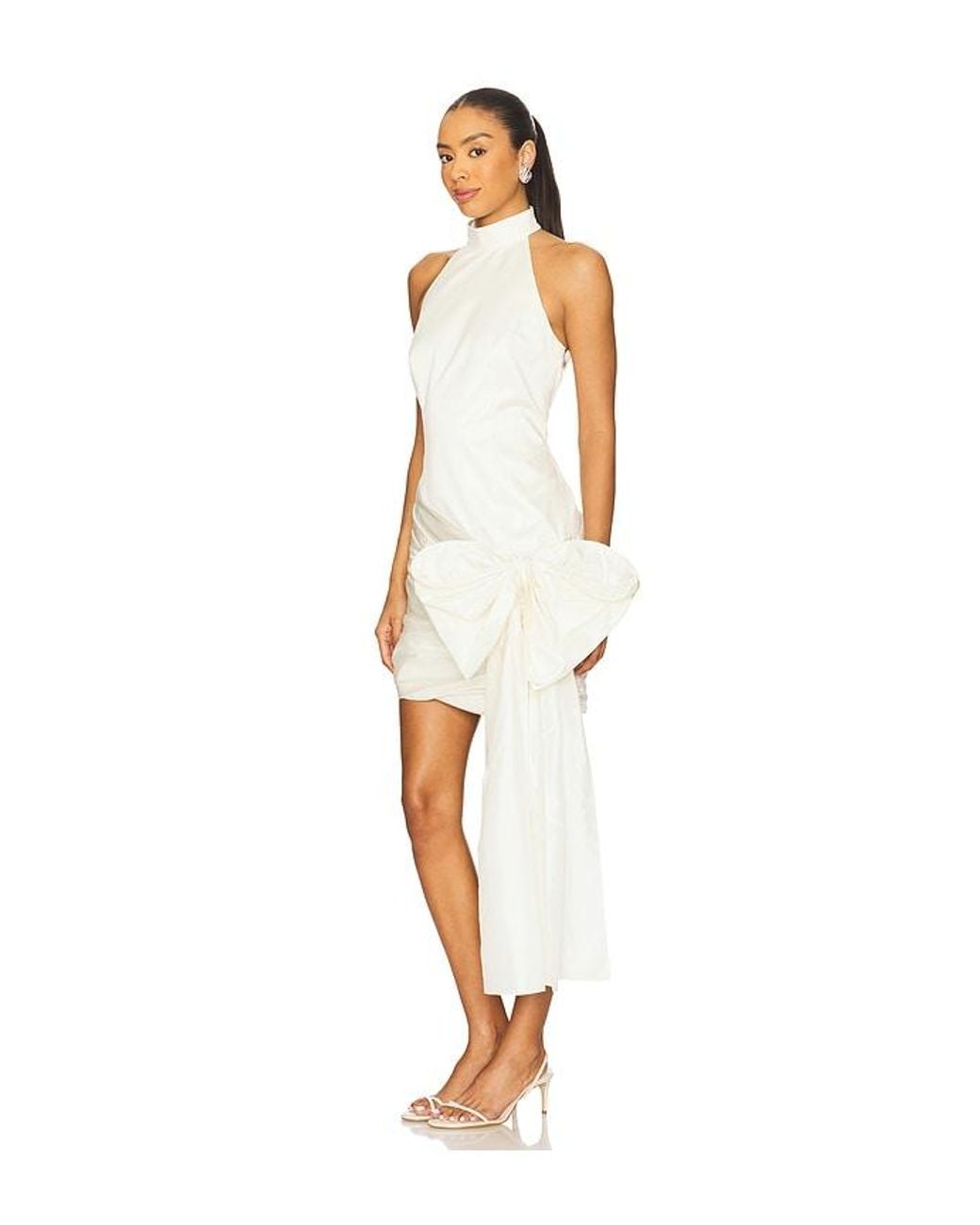 ROTATE BIRGER CHRISTENSEN White Satin Bow Dress