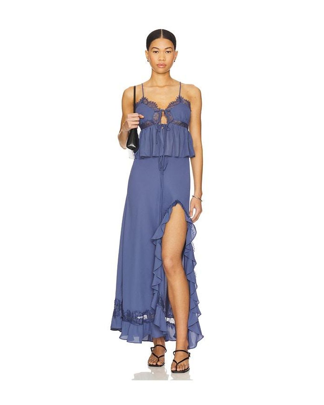 Bardot Blue Amari Lace Detail Cami