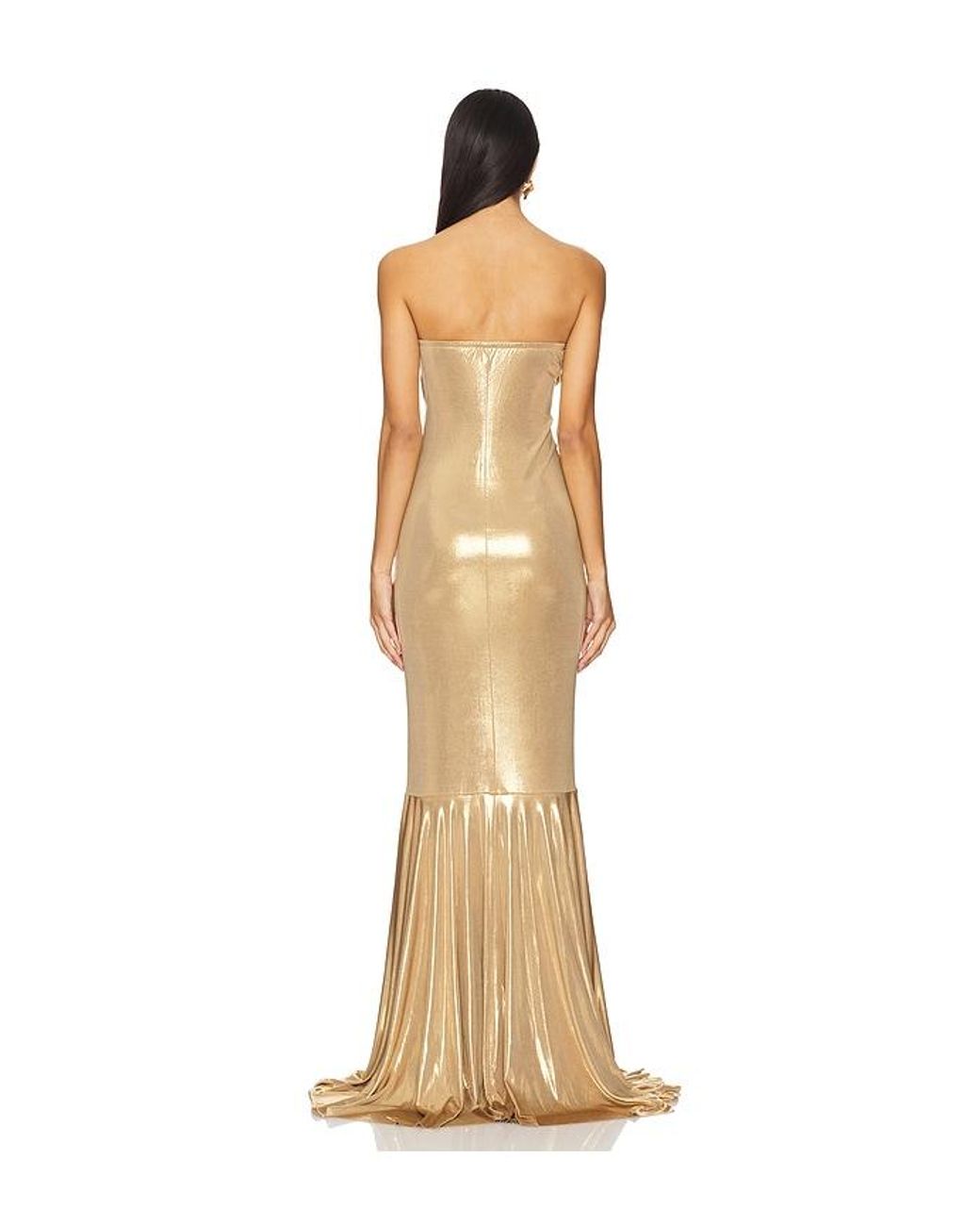 Norma Kamali Natural Strapless Shirred Front Fishtail Gown