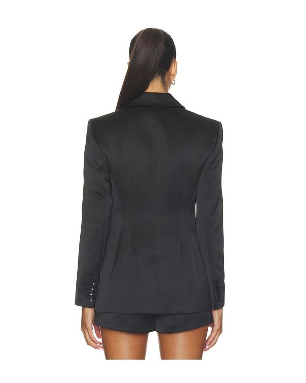 Ulla Johnson Black Soline Satin Blazer