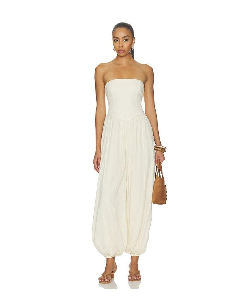 Rococo Sand White Corset Jumpsuit