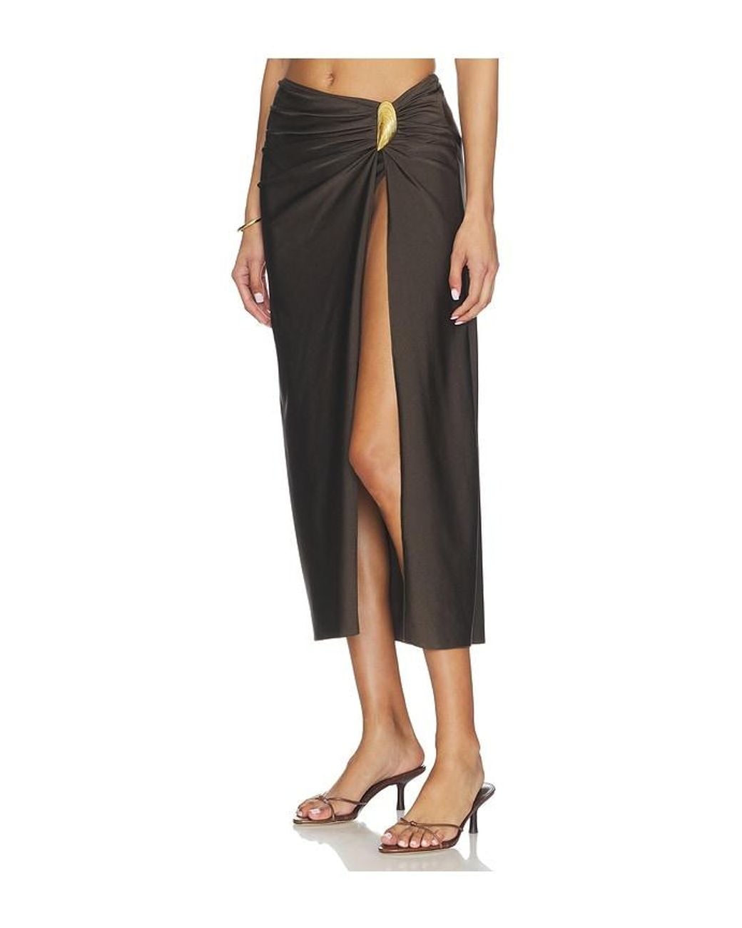 Jonathan Simkhai Black Eiana Shell Midi Skirt