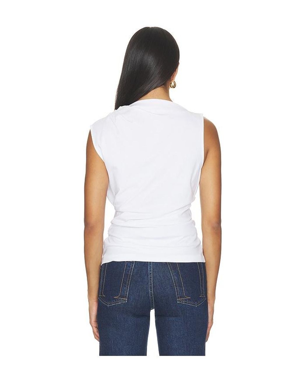 Vince Blue Sleeveless Draped Top