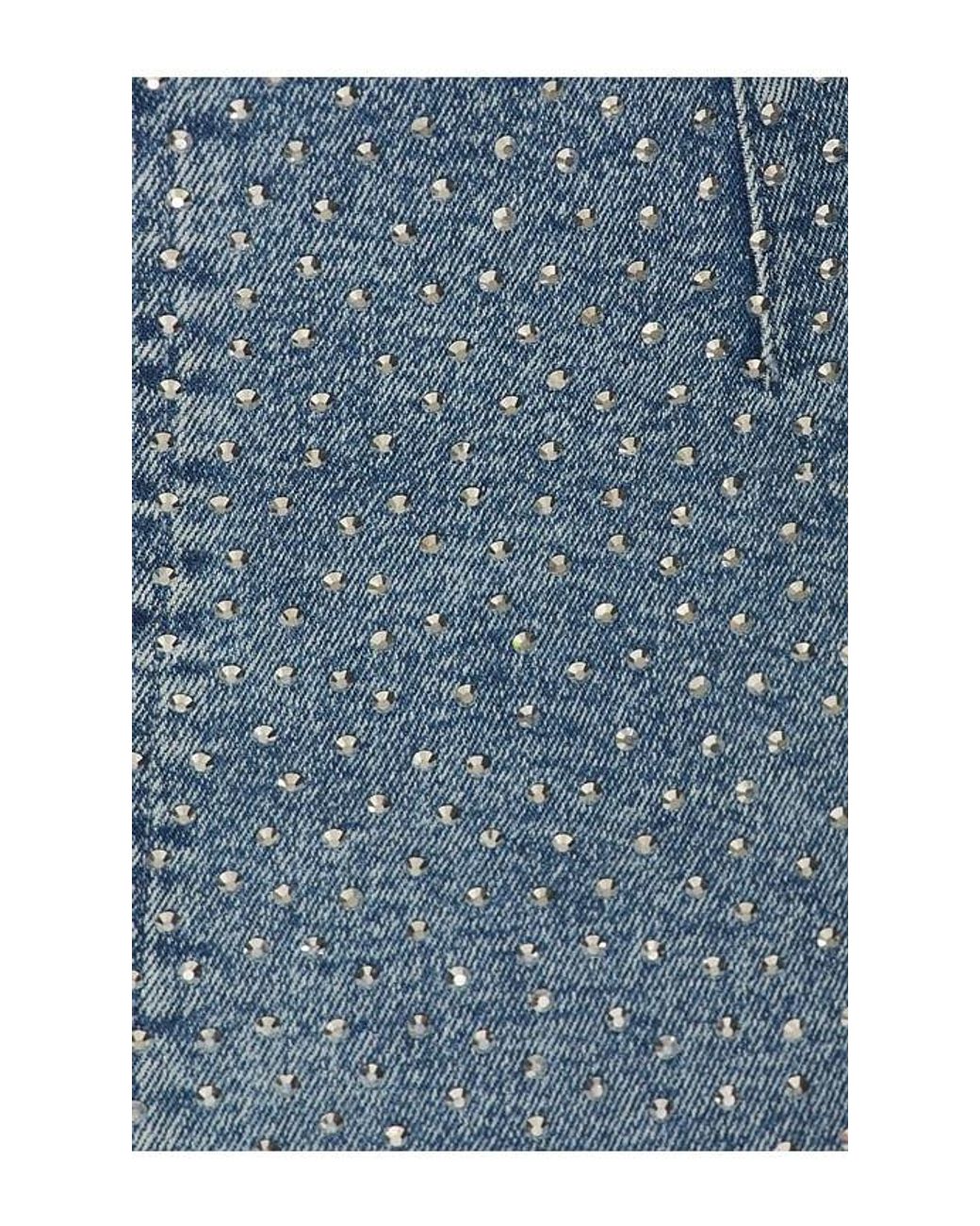 GOOD AMERICAN Blue Crystal Strapless Mini Dress