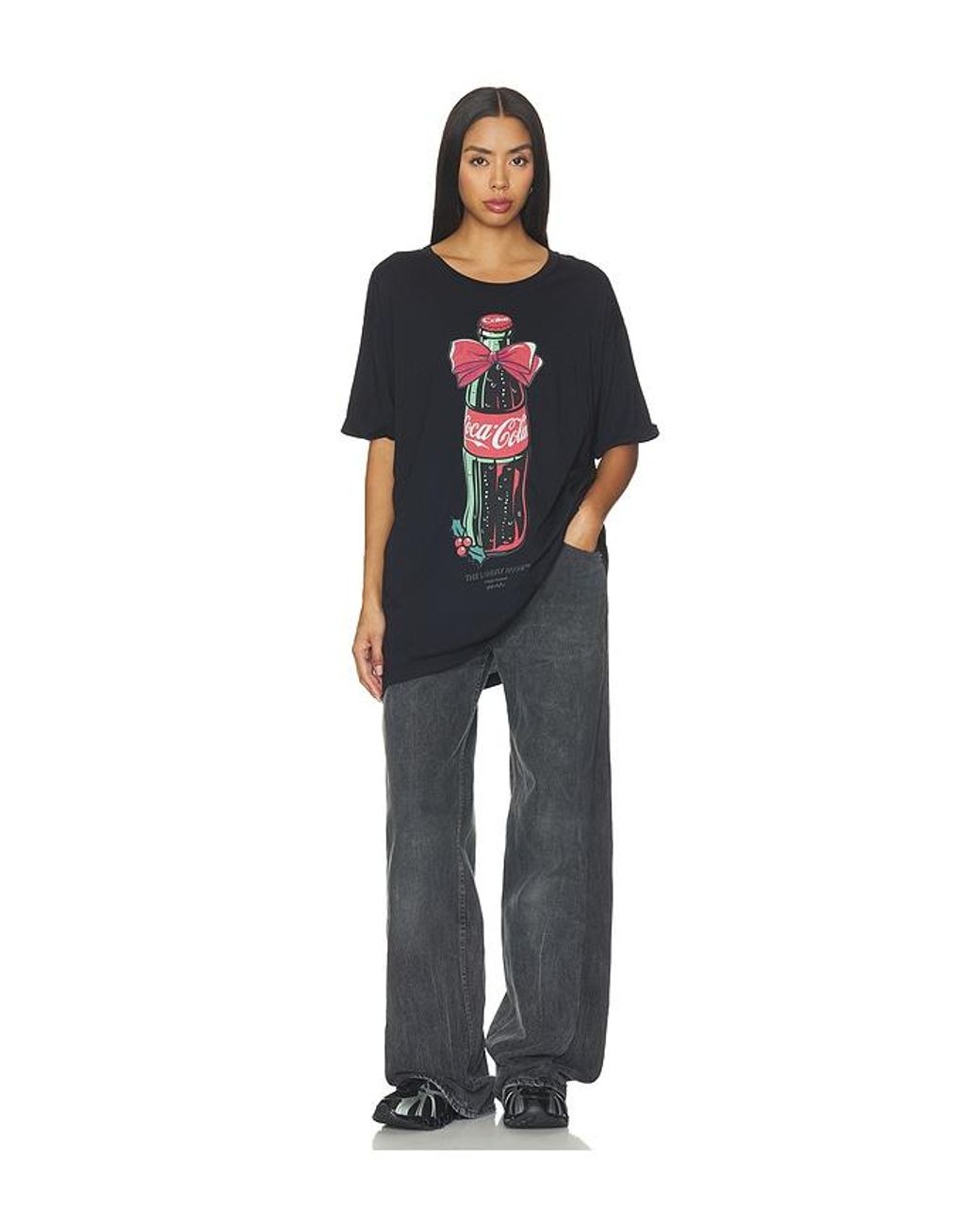 The Laundry Room Black Coca-Cola Bow Oversized Tee