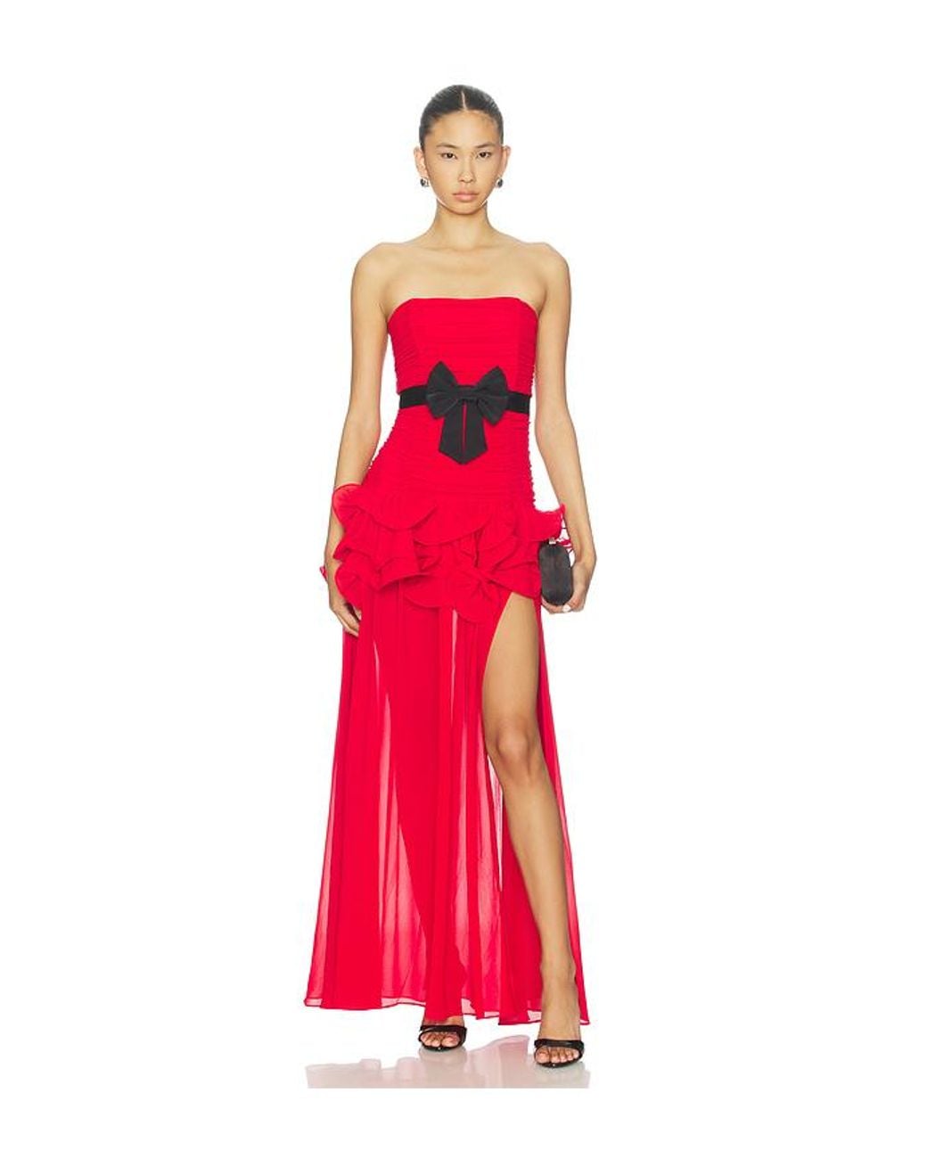 MAJORELLE Red Fauna Gown
