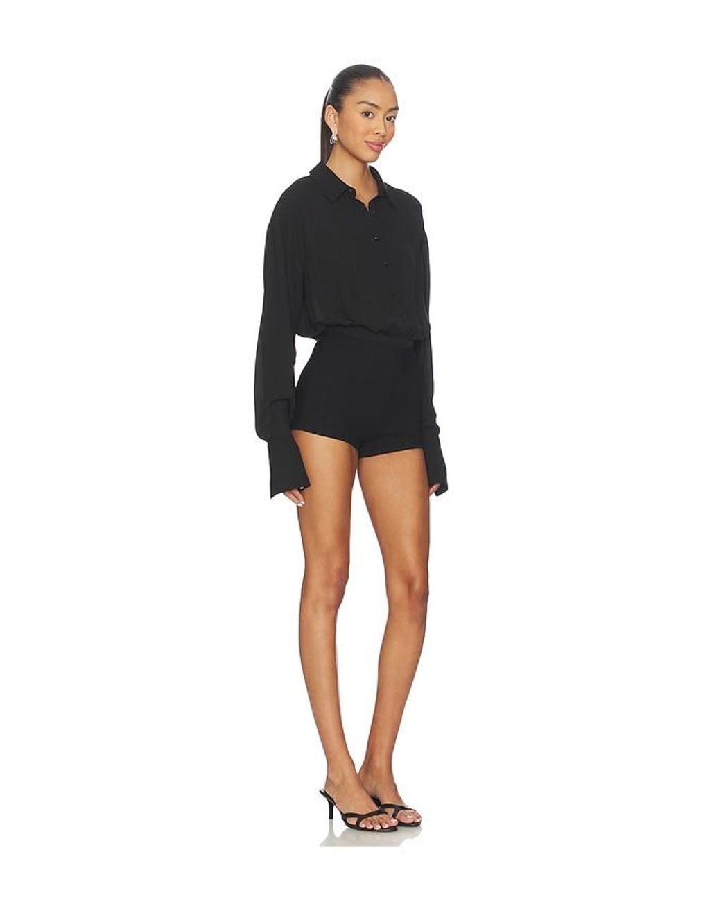ALL THE WAYS Black Clarissa Romper