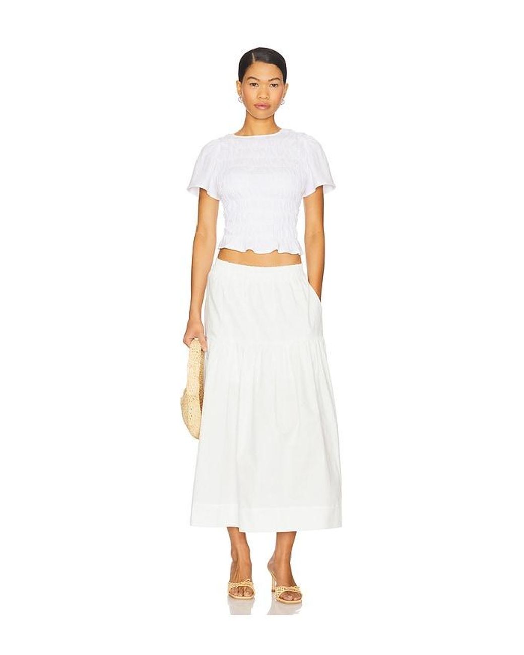 Sanctuary White Better Together Smocked Top