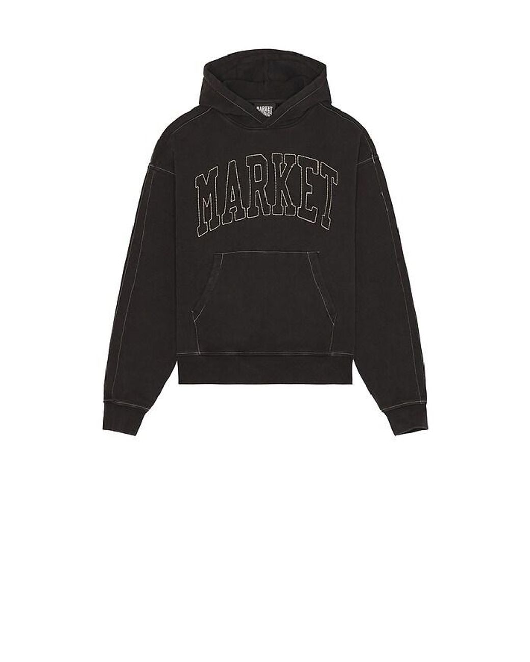 Market Black Big Stitch Hoodie for men