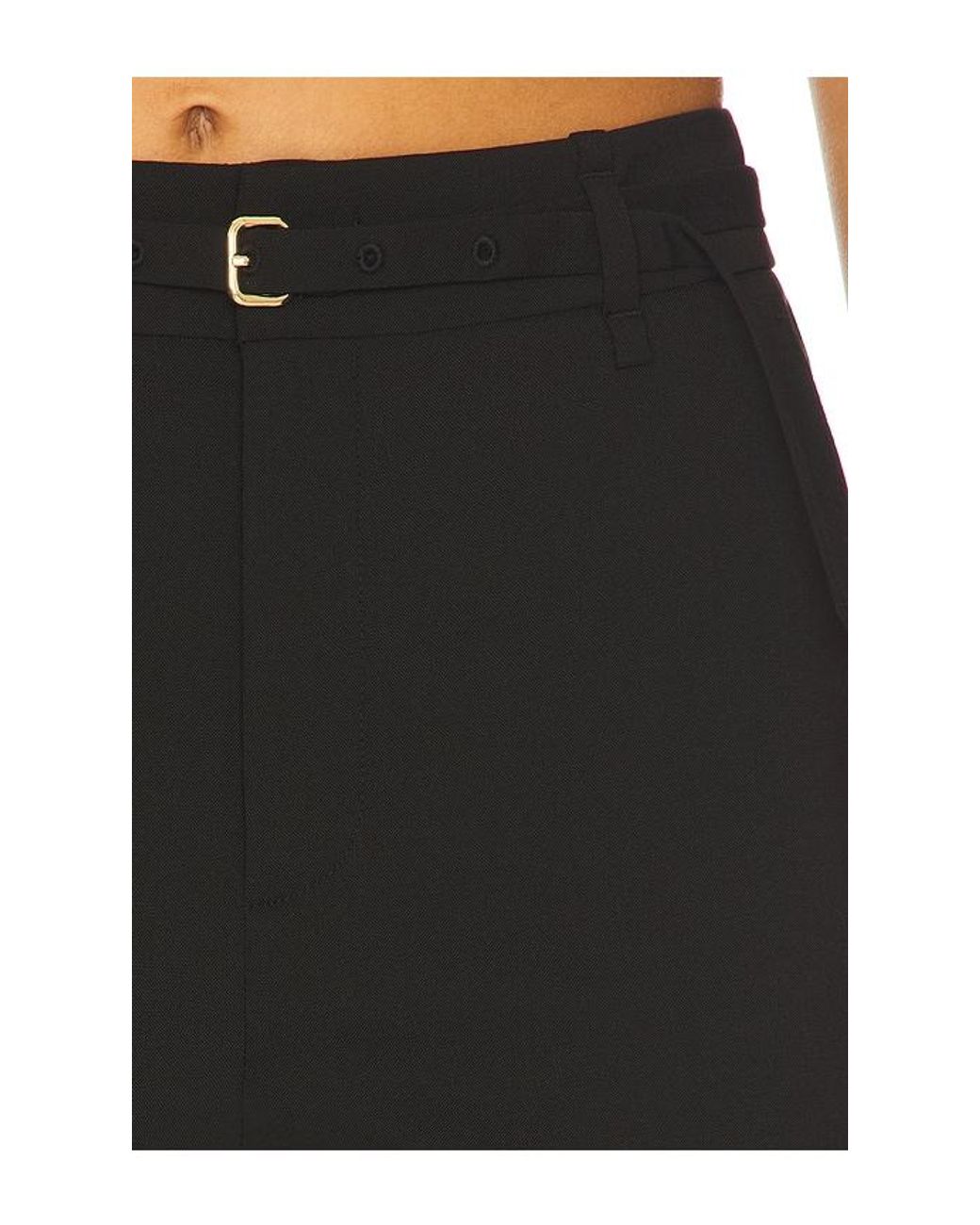 Vince Black High Waist Slim Flare Belted Pant