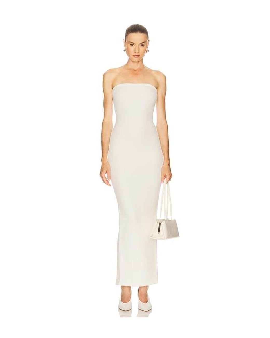 SELMACILEK White Strapless Dress