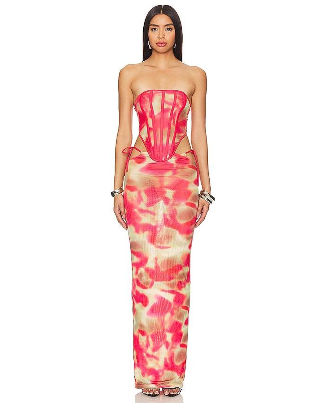 BY.DYLN Red Maddi Maxi Skirt