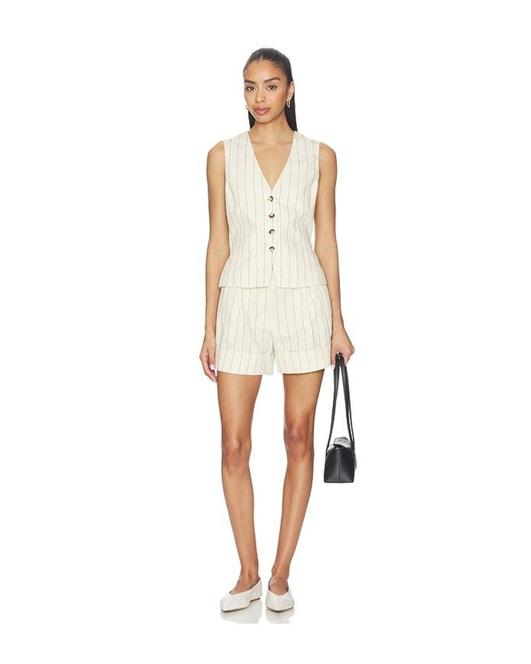 Rag & Bone White Neila Stripe Short