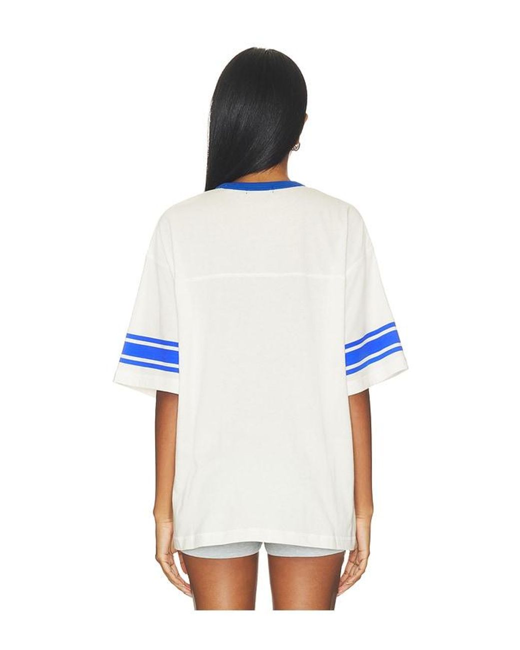 Junk Food White Rams Oversized Stripe Ringer Tee