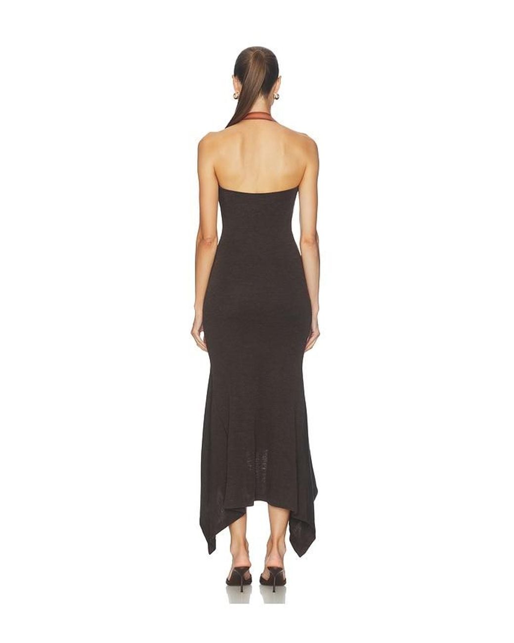 Monse Brown Leather Belt Dress