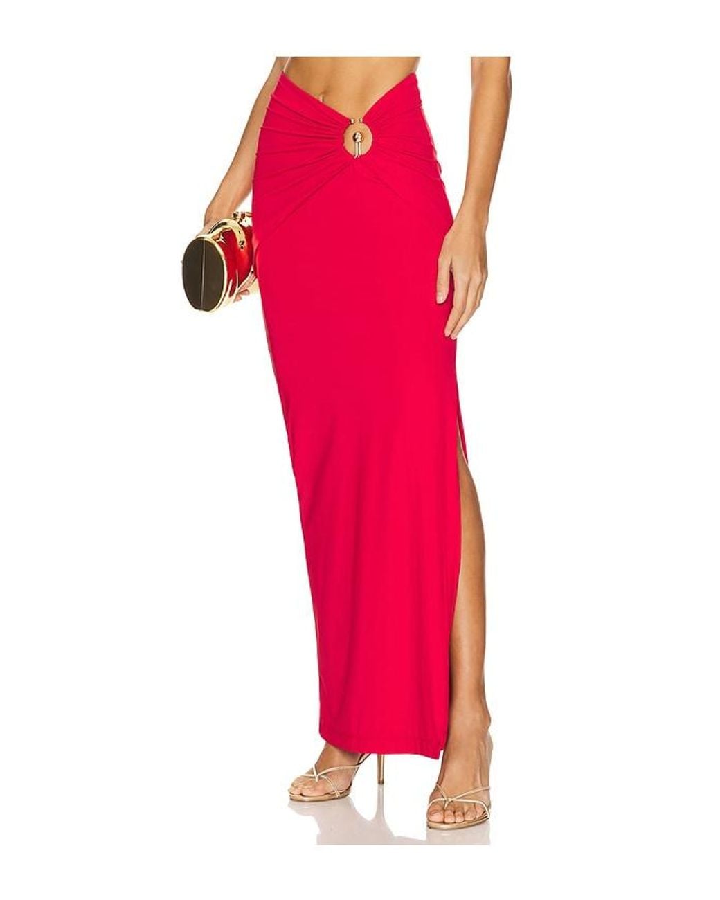 Bardot Red X Revolve Neve Maxi Skirt