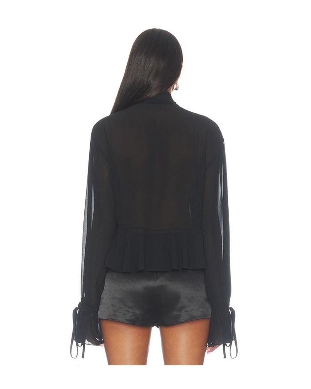 MORE TO COME Black Hope Tie Front Blouse