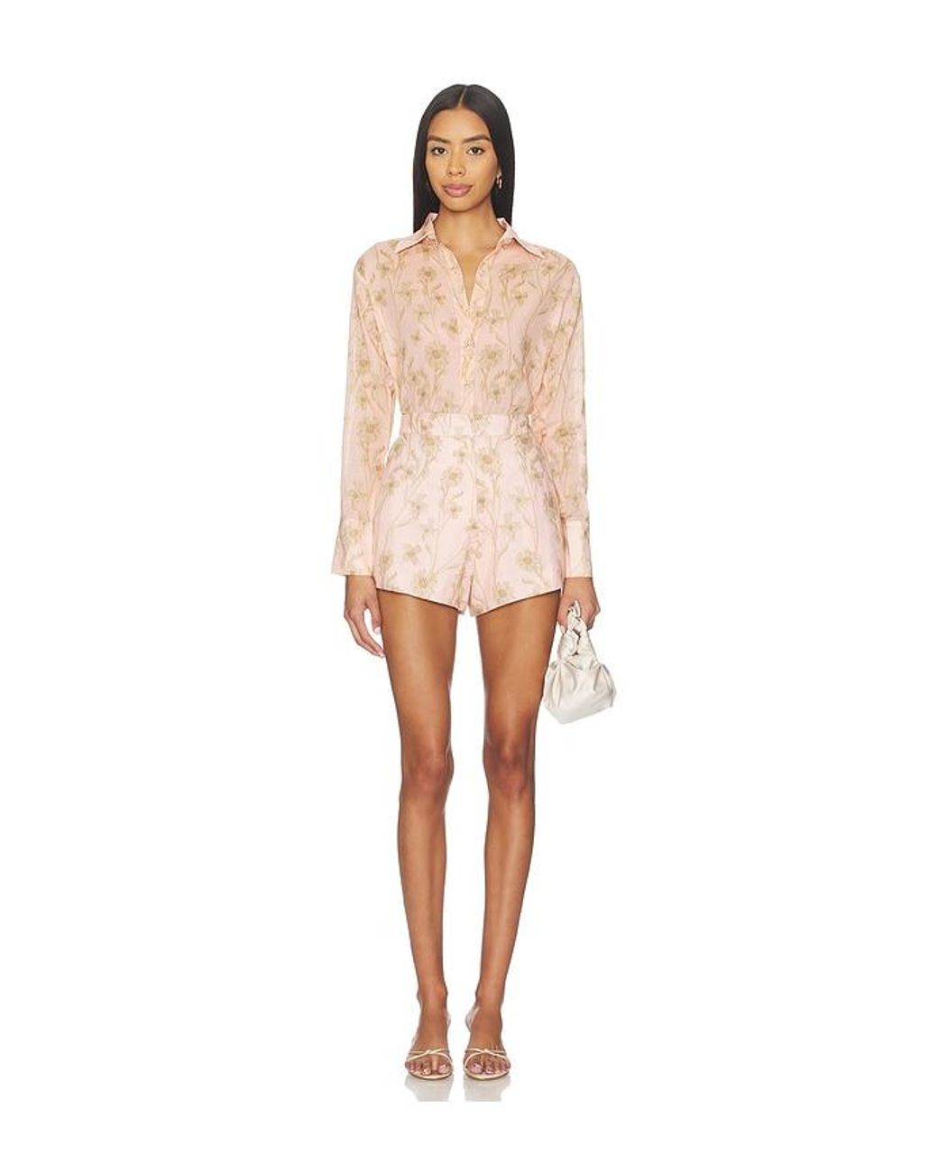 Karina Grimaldi White Coral Print Shorts