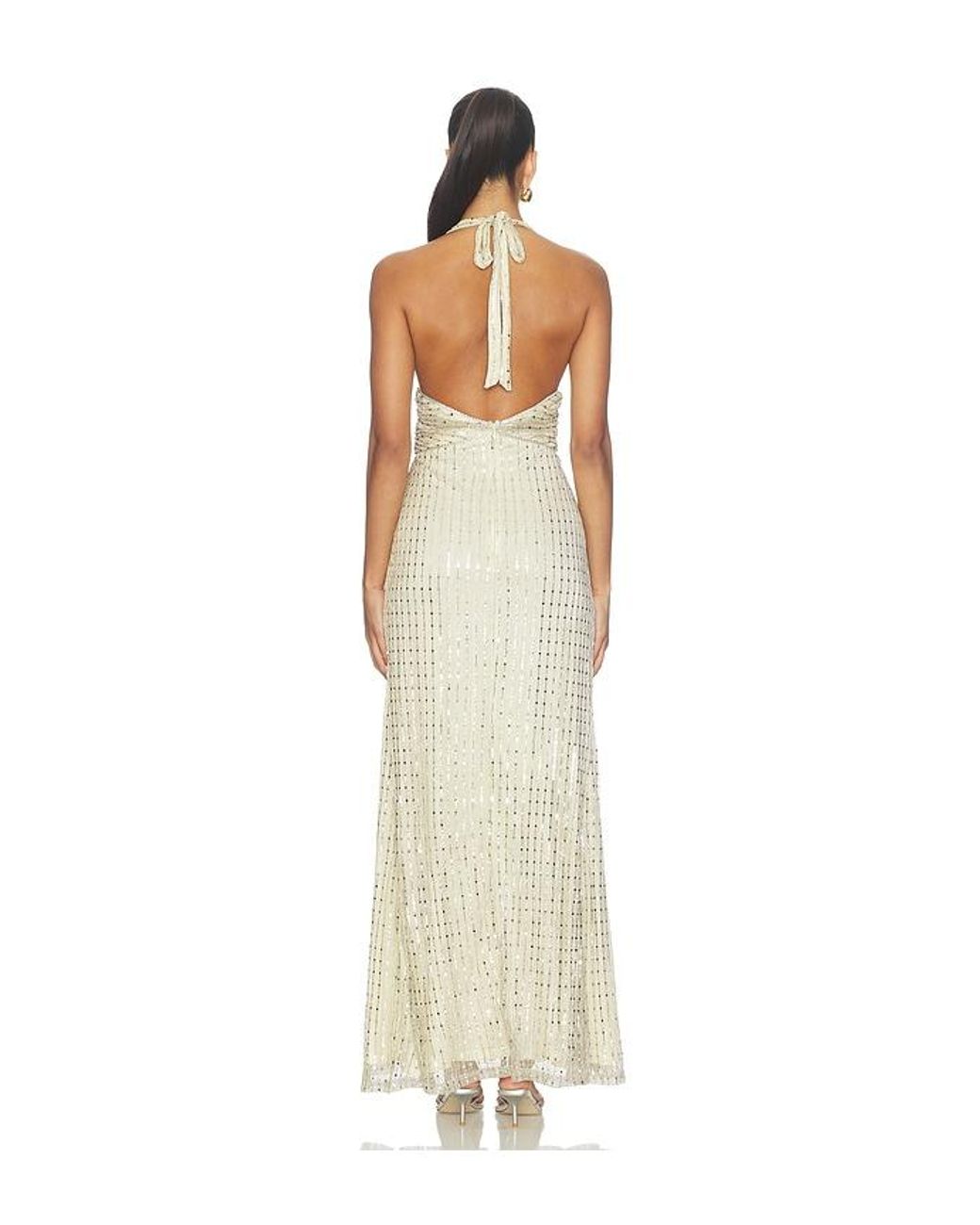 Runaway the Label White Annette Plunge V-Neck Maxi Dress