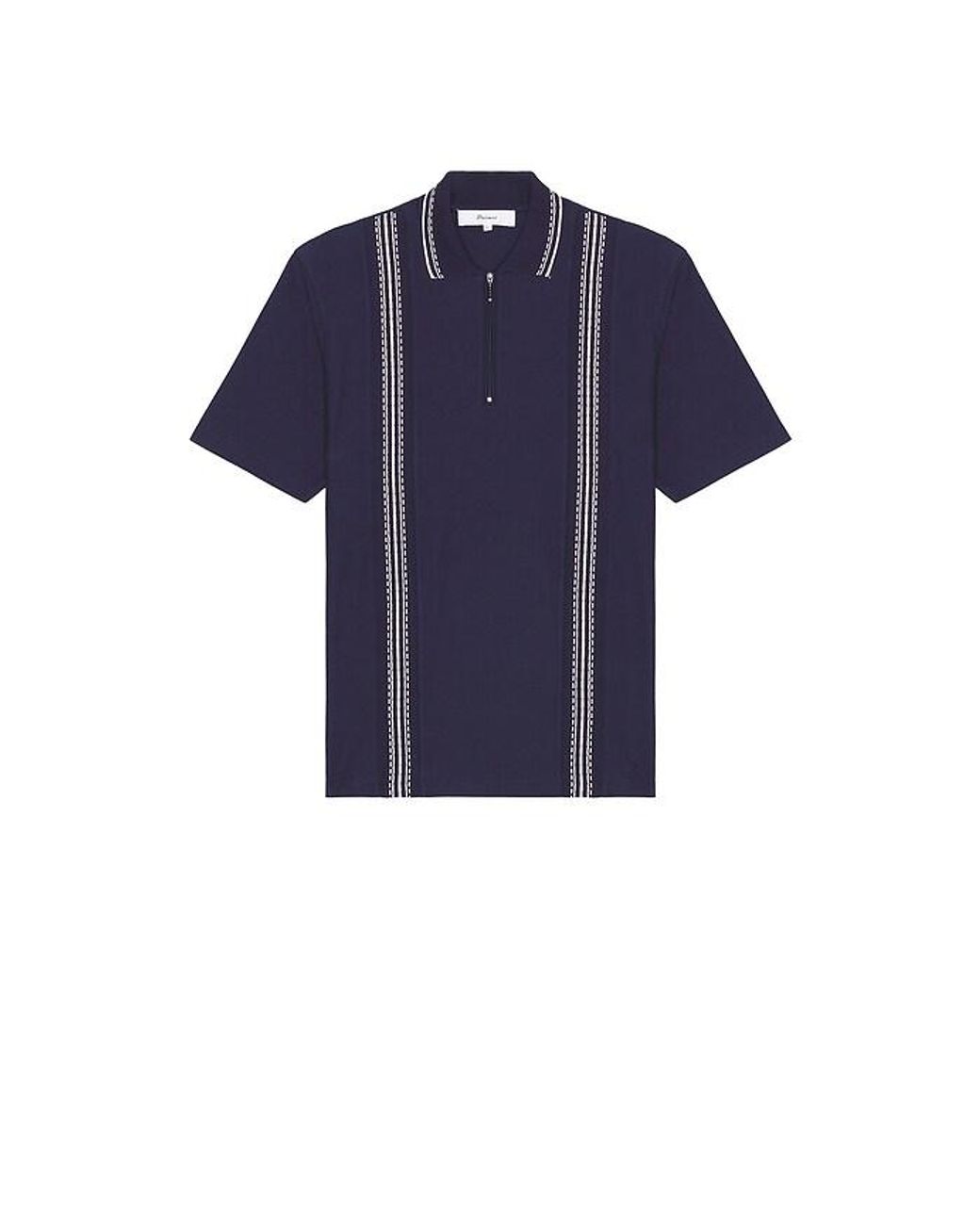 Palmes Blue Panel Zip Polo for men