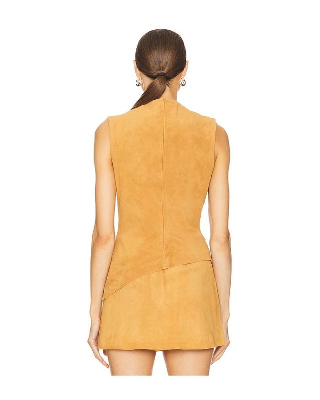 AEXAE Orange Gerüschtes Top