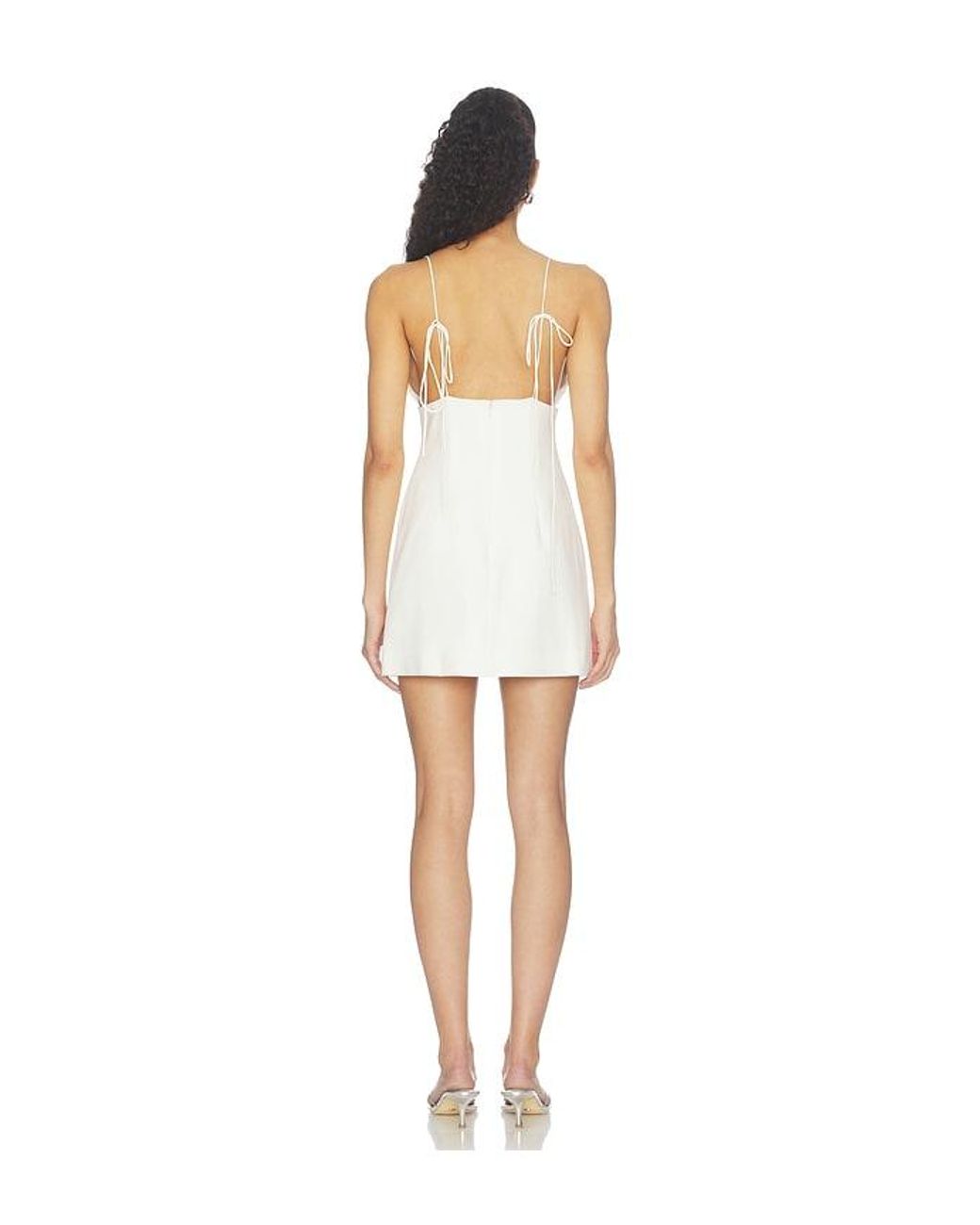 ROBE MINI FLOWER INGRID en White Bardot