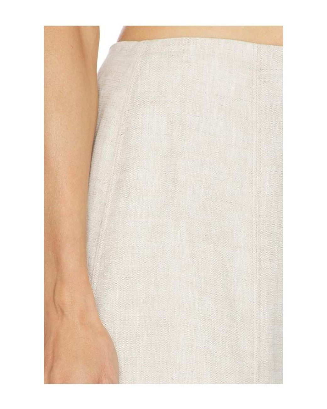 Camila Coelho Natural Malena Linen Midi Skirt