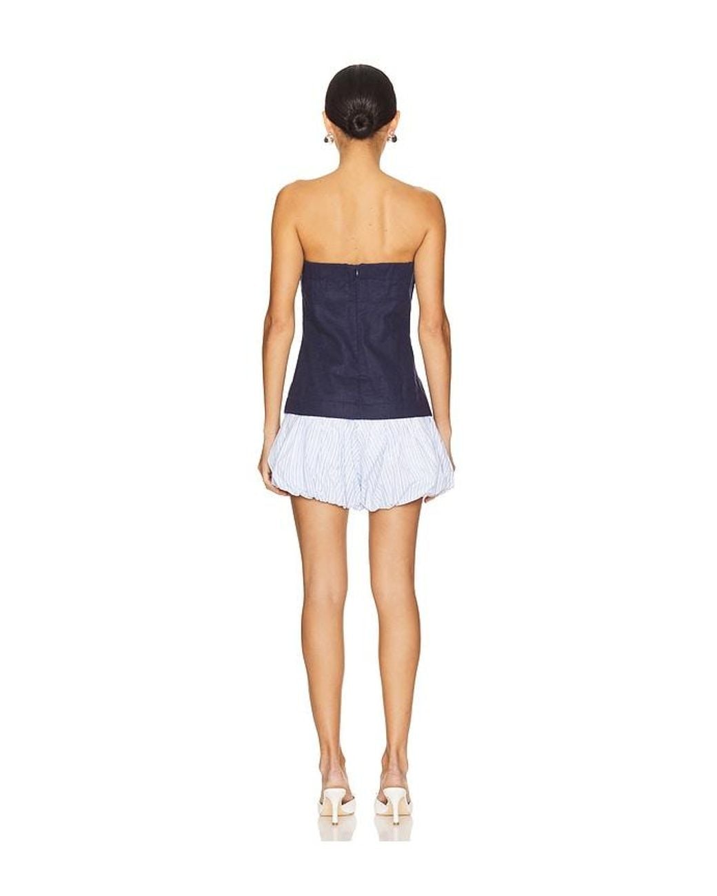 Line & Dot Blue Eline Bubble Romper